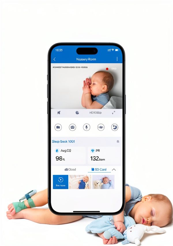 Babytone Smart Sleep Sock Blue Plastic Monitor-1