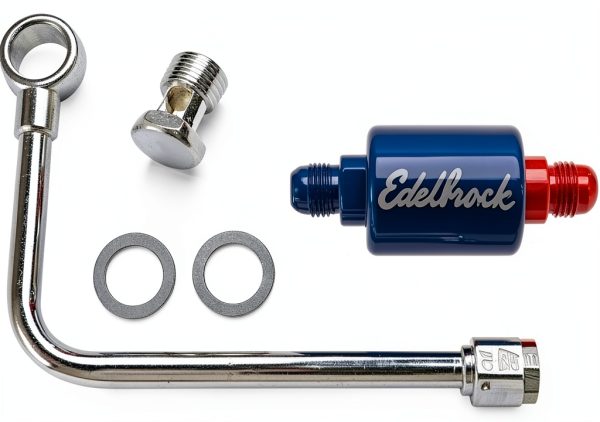 Edelbrock Fuel Line Kit Chrome Red/Blue Fit-0