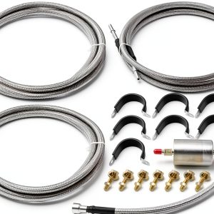 Fuel Line 819-840 Stainless Steel Braided Hose by JkorkM for Silverado-0