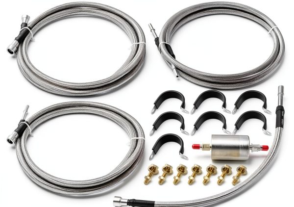 Fuel Line 819-840 Stainless Steel Braided Hose by JkorkM for Silverado-0