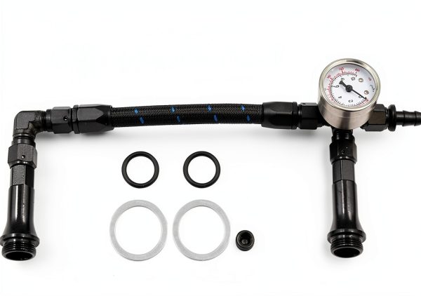LVOUP Aluminum Dual Fuel Line Kit 1/4" ID x 7/16" OD Black for 4150-0