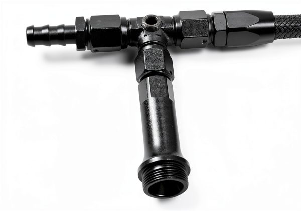 BARTOO Dual Fuel Line Kit 4150 Carb 8AN Black with Gauge-2