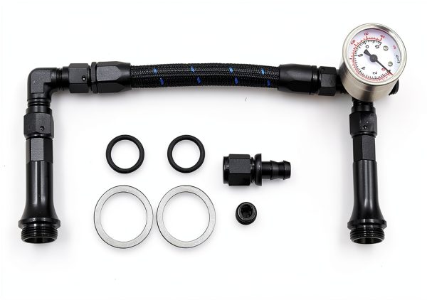 LVOUP Aluminum Dual Fuel Line Kit 1/4" ID x 7/16" OD Black for 4150-6