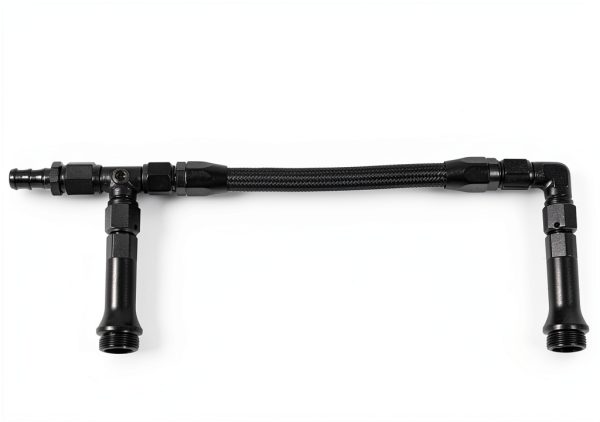 BARTOO Dual Fuel Line Kit 4150 Carb 8AN Black with Gauge-3