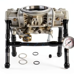 RULLINE 4150 Dual Intake Fuel Line Kit 8 AN with Pressure Gauge-0