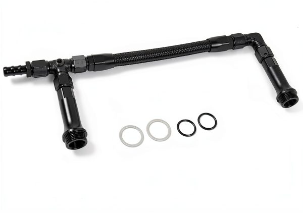 BARTOO Dual Fuel Line Kit 4150 Carb 8AN Black with Gauge-6