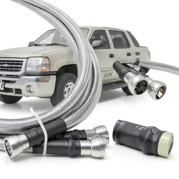Fuel Line 819-840 Stainless Steel Braided Hose by JkorkM for Silverado-3