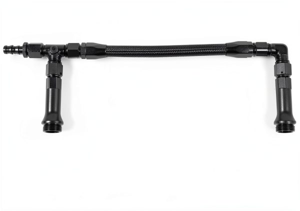BARTOO Dual Fuel Line Kit 4150 Carb 8AN Black with Gauge-5