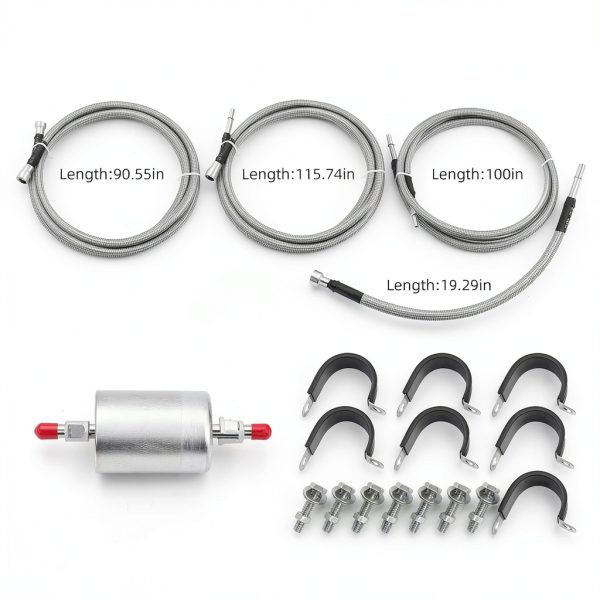 Fuel Line 819-840 Stainless Steel Braided Hose by JkorkM for Silverado-2