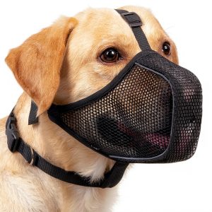 Dog Muzzle Mayerzon Patented Mesh Soft Muzzle for Large and Small Dogs-0