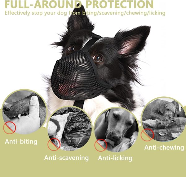 Dog Muzzle Whongkidz Extra Small Air Mesh Mouth Cover Black XS-3