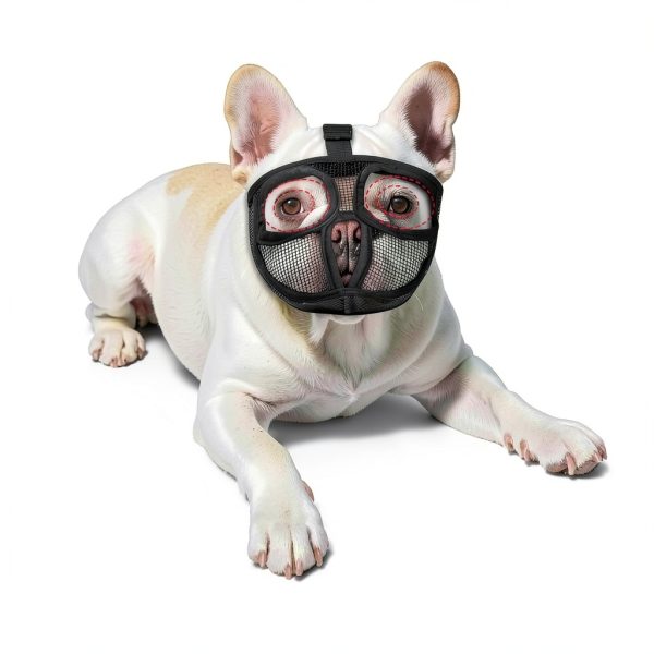 French Bulldog Muzzle by Herrypiggy Breathable Mesh Adjustable- M-1