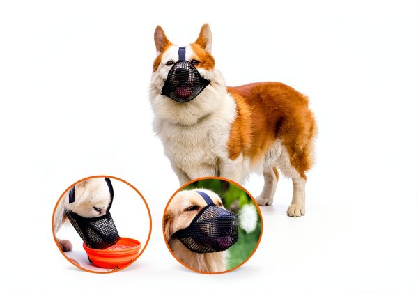 Crazy Felix Dog Muzzle, Soft Mesh Muzzle for Small Medium Large Dogs Labrador German Shepherd, Breathable Adjustable Mouth Guard for Biting Chewing Scavenging, Allows Panting and Drinking(Balck, L)-6