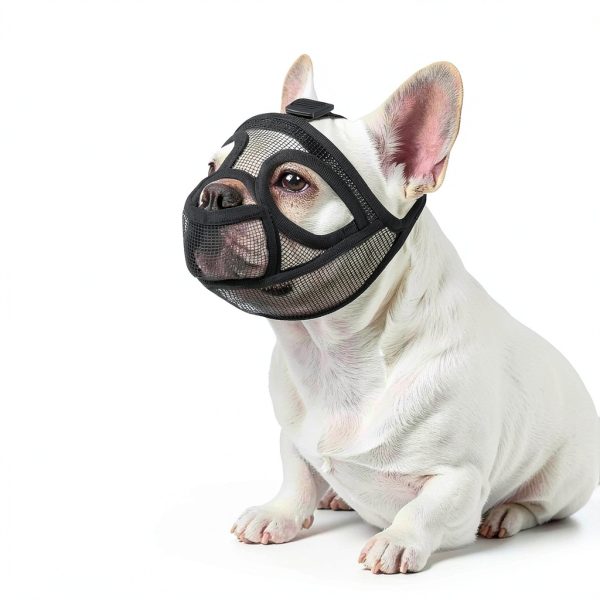 French Bulldog Muzzle Ohcozzy Soft Mesh with Enlarged Eyeholes Black-5