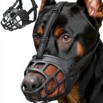Dog Muzzle, Breathable Basket Muzzles for Small Medium Large Sized Dogs, Adjustable Humane Cage Mouth Cover for Grooming Biting Chewing, Allows Panting and Drinking (Soft Rubber, S)-0