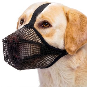 Crazy Felix Dog Muzzle, Soft Mesh Muzzle for Small Medium Large Dogs Labrador German Shepherd, Breathable Adjustable Mouth Guard for Biting Chewing Scavenging, Allows Panting and Drinking(Balck, L)-0