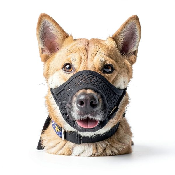 LUCKYPAW Soft Muzzle for Small Medium Sized Dogs, Dog Muzzle to Prevent Biting Chewing, Adjustable Breathable Mouth Guard for Grooming Walking Training(Blue, XS)-2