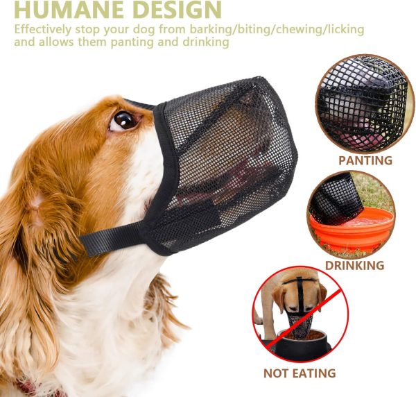 Dog Muzzle Whongkidz Extra Small Air Mesh Mouth Cover Black XS-2