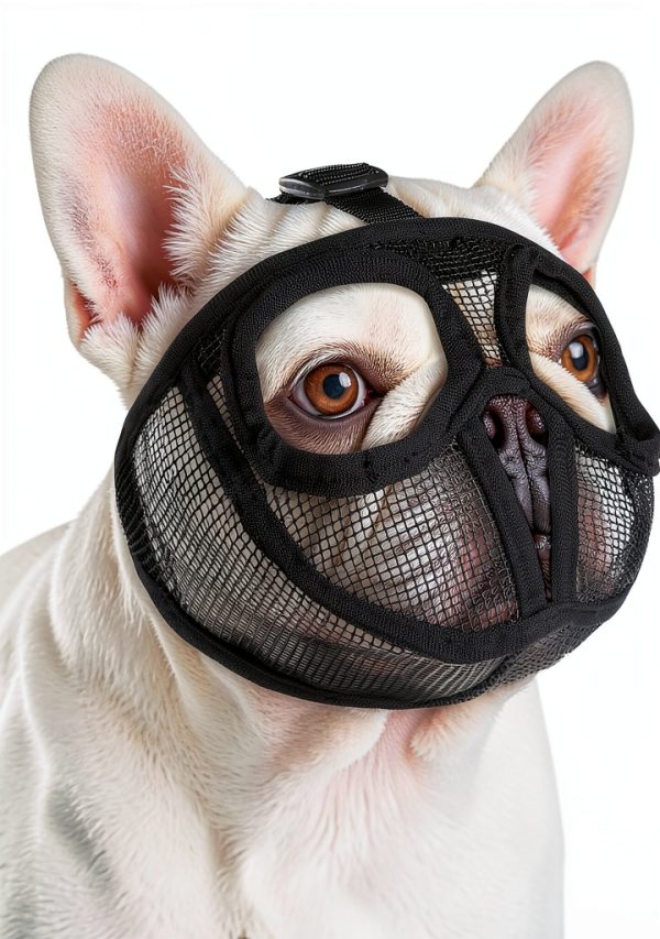 French Bulldog Muzzle by Herrypiggy Breathable Mesh Adjustable- M-0