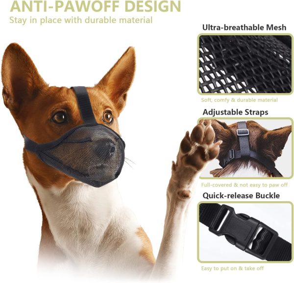 Dog Muzzle Whongkidz Extra Small Air Mesh Mouth Cover Black XS-4