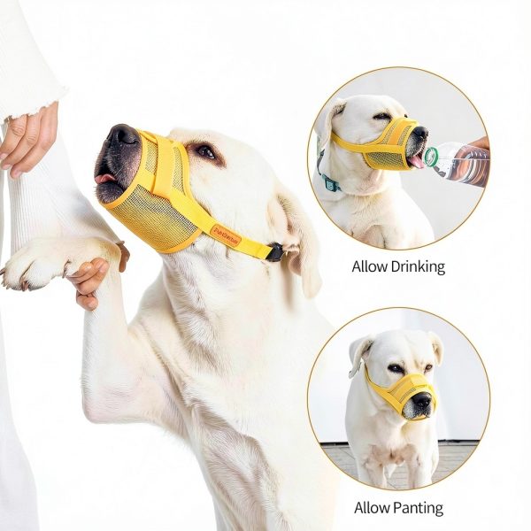 Dog Muzzle Adjustable Soft Cotton Mesh Breathable Lightweight M to XL-5