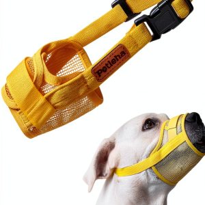 Dog Muzzle Adjustable Soft Cotton Mesh Breathable Lightweight M to XL-0