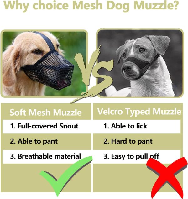 Dog Muzzle Whongkidz Extra Small Air Mesh Mouth Cover Black XS-1