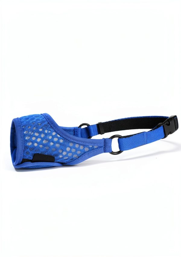 LUCKYPAW Soft Muzzle for Small Medium Sized Dogs, Dog Muzzle to Prevent Biting Chewing, Adjustable Breathable Mouth Guard for Grooming Walking Training(Blue, XS)-5