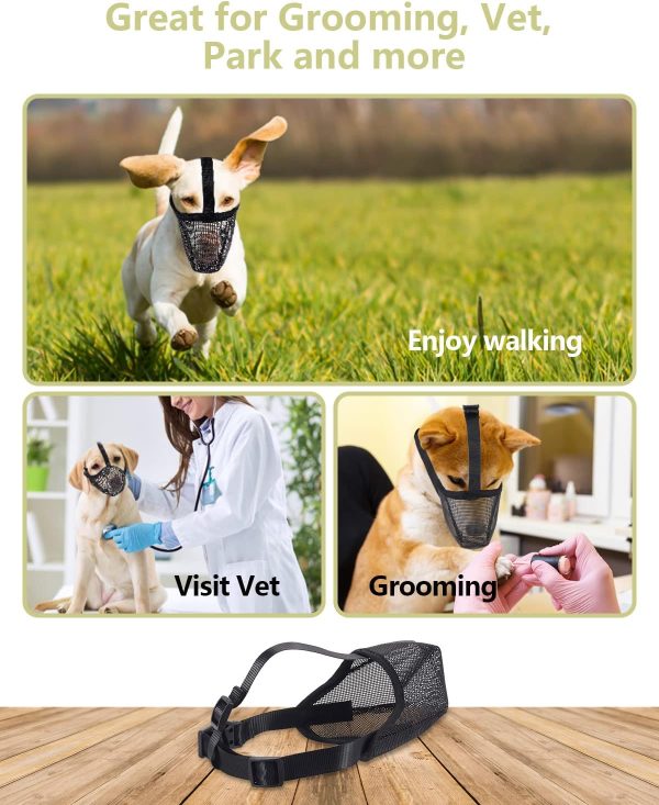 Dog Muzzle Whongkidz Extra Small Air Mesh Mouth Cover Black XS-5