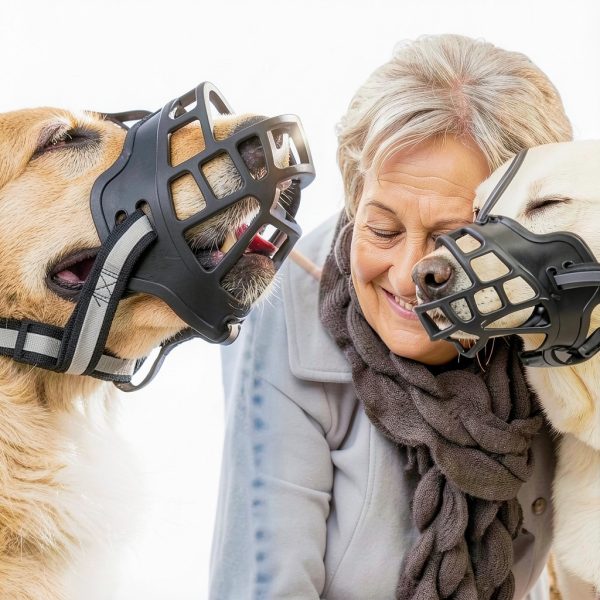 Dog Muzzle, Breathable Basket Muzzles for Small Medium Large Sized Dogs, Adjustable Humane Cage Mouth Cover for Grooming Biting Chewing, Allows Panting and Drinking (Soft Rubber, S)-6