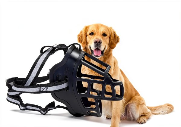 Dog Muzzle, Breathable Basket Muzzles for Small Medium Large Sized Dogs, Adjustable Humane Cage Mouth Cover for Grooming Biting Chewing, Allows Panting and Drinking (Soft Rubber, S)-2