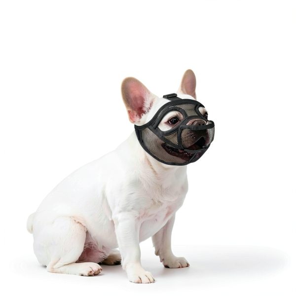 French Bulldog Muzzle Ohcozzy Soft Mesh with Enlarged Eyeholes Black-4