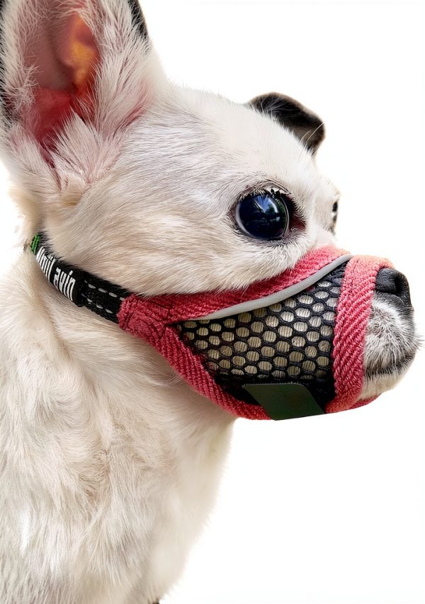 Dog Muzzle Moiilavin Soft Mesh Cherry‑Red XXS for Small Dogs-0