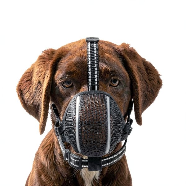 Dog Muzzle wisle Mesh Soft Adjustable Reflective for Small to Large-5