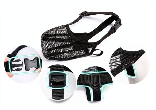 Mayerzon Dog Muzzle, Soft Mesh Muzzle for Small Medium Large Dogs Anti Bite Scavenging, Breathable Adjustable Mouth Guard for German Shepherd Labrador Golden Retriever in Grooming Walking Vet Visits-6