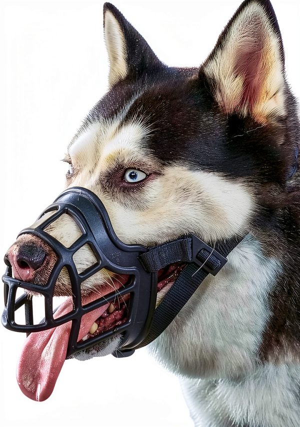 Barkless Dog Muzzle Basket Design Lightweight TPE Silicone for Dogs-0