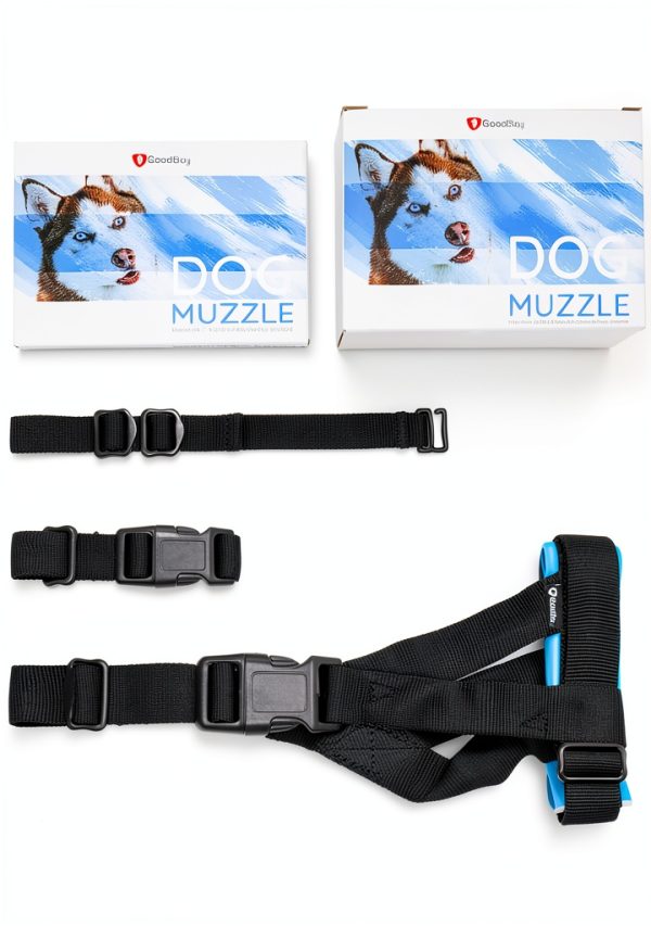 Gentle Muzzle Guard GoodBoy Soft Neoprene Padding Secure Fit Blue-1