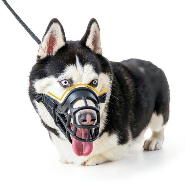 Barkless Dog Muzzle Basket Design Lightweight TPE Silicone for Dogs-5