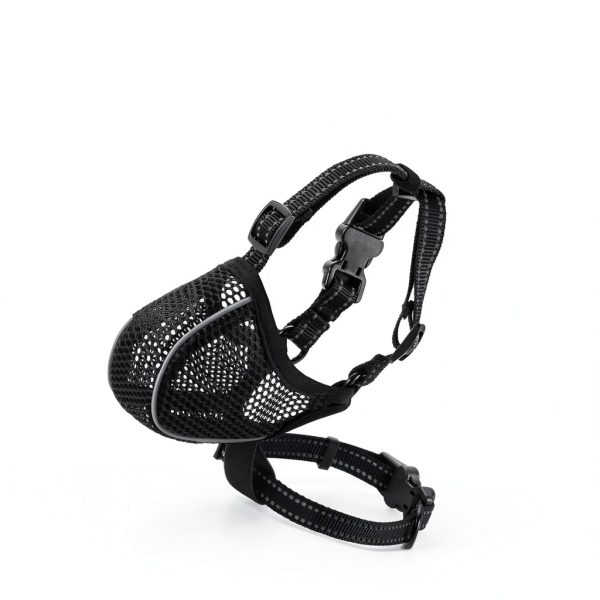 Dog Muzzle wisle Mesh Soft Adjustable Reflective for Small to Large-4