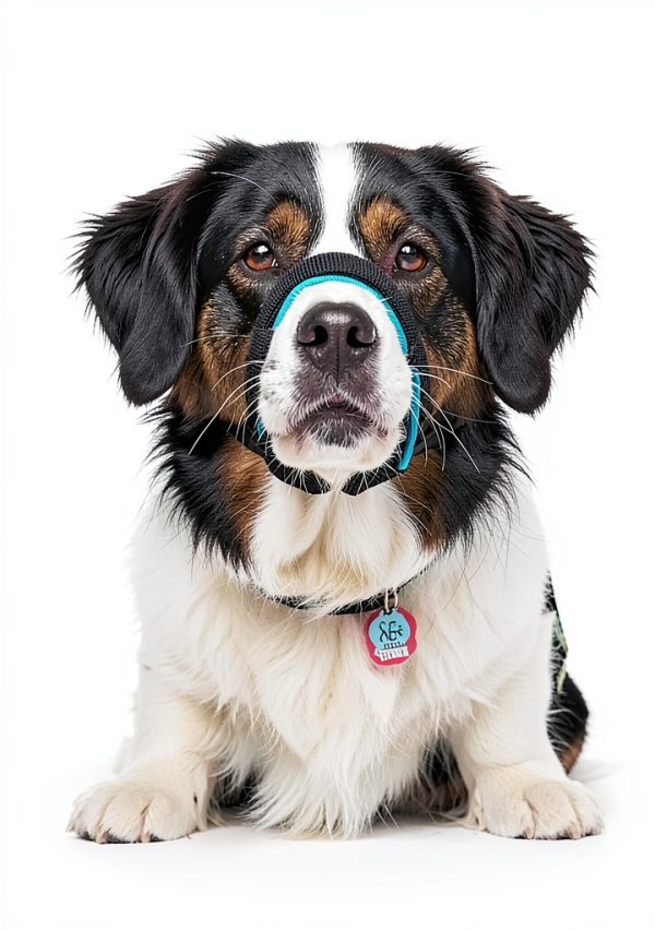 Gentle Muzzle Guard GoodBoy Soft Neoprene Padding Secure Fit Blue-2