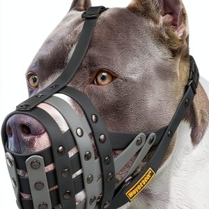 Pitbull Muzzle by Mayerzon Lightweight Adjustable Basket for Large-0