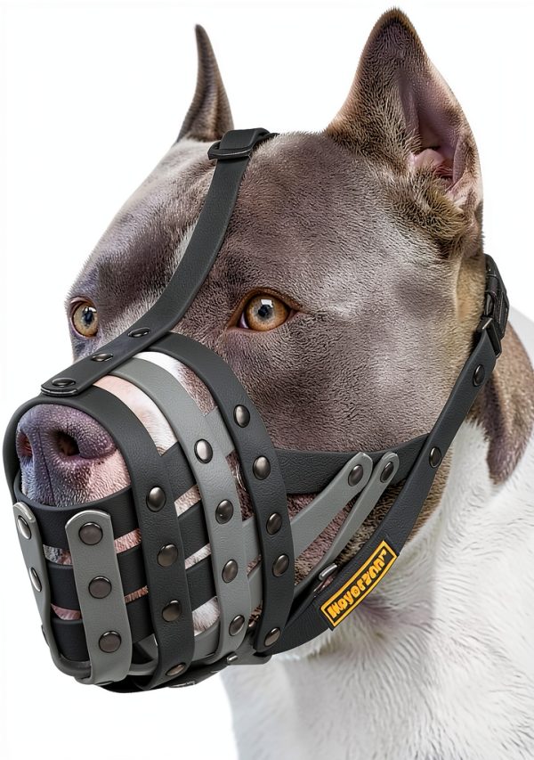 Pitbull Muzzle by Mayerzon Lightweight Adjustable Basket for Large-0