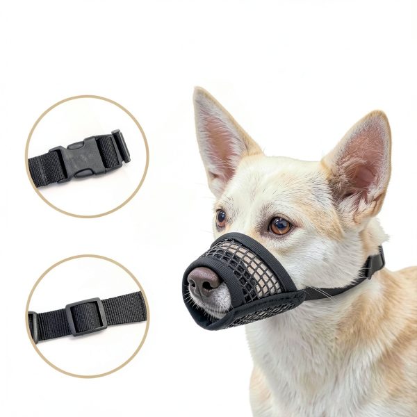Dog Muzzle Mayerzon Soft Mesh Adjustable for Small to Large Breeds-2