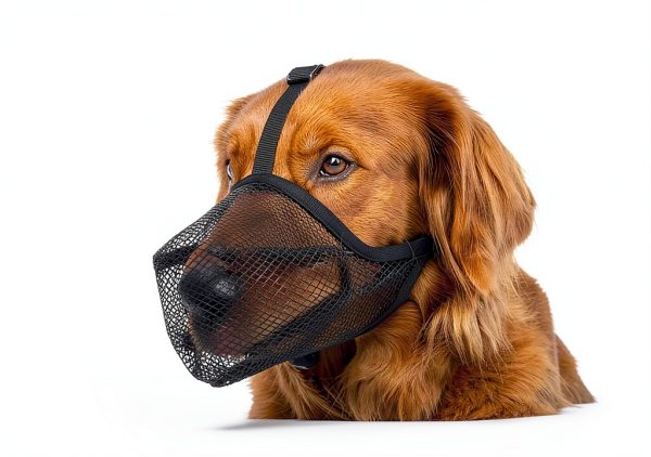 Mayerzon Dog Muzzle, Soft Mesh Muzzle for Small Medium Large Dogs Anti Bite Scavenging, Breathable Adjustable Mouth Guard for German Shepherd Labrador Golden Retriever in Grooming Walking Vet Visits-5