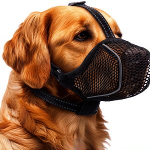 Dog Muzzle wisle Mesh Soft Adjustable Reflective for Small to Large-0