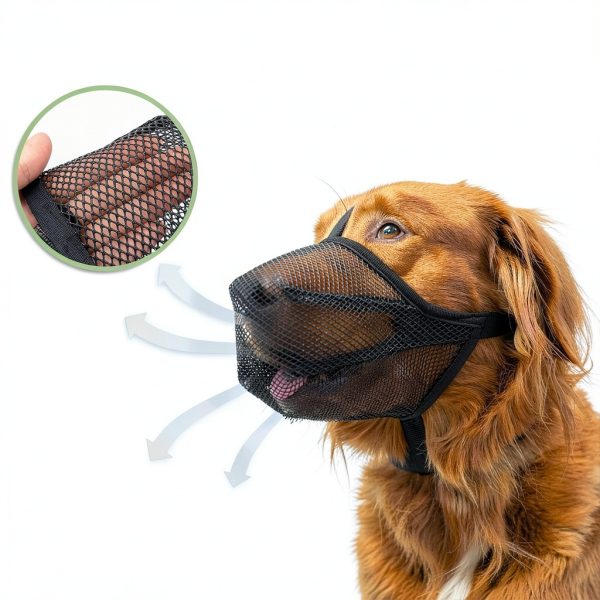 Mayerzon Dog Muzzle, Soft Mesh Muzzle for Small Medium Large Dogs Anti Bite Scavenging, Breathable Adjustable Mouth Guard for German Shepherd Labrador Golden Retriever in Grooming Walking Vet Visits-2