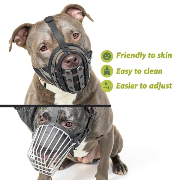 Pitbull Muzzle by Mayerzon Lightweight Adjustable Basket for Large-3