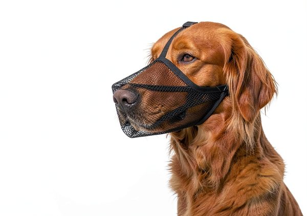 Mayerzon Dog Muzzle, Soft Mesh Muzzle for Small Medium Large Dogs Anti Bite Scavenging, Breathable Adjustable Mouth Guard for German Shepherd Labrador Golden Retriever in Grooming Walking Vet Visits-4